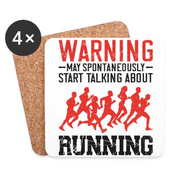 Running Runner Semi-Marathon - Dessous de verre (lot de 4) - blanc - Devant