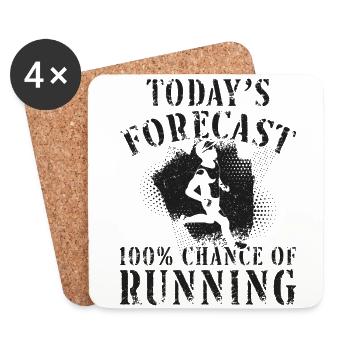 Running Runner Semi-Marathon - Dessous de verre (lot de 4) - blanc - Devant