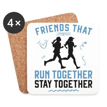 Running Runner Semi-Marathon - Dessous de verre (lot de 4) - blanc - Devant