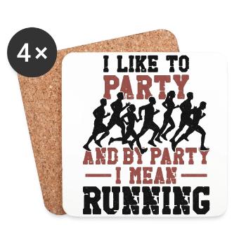 Running Runner Semi-Marathon - Dessous de verre (lot de 4) - blanc - Devant