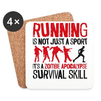 Running Runner Semi-Marathon - Dessous de verre (lot de 4) - blanc - Devant