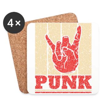 Punk Rock Pogo Anarchy Punks Punk Rocker Punk - Coasters (set of 4) - white - Front