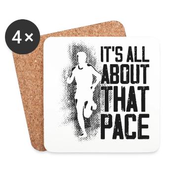 Running Runner Semi-Marathon - Dessous de verre (lot de 4) - blanc - Devant