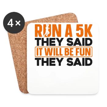 Running Runner Semi-Marathon - Dessous de verre (lot de 4) - blanc - Devant