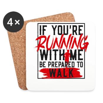 Running Runner Half Marathon Slow - Dessous de verre (lot de 4) - blanc - Devant