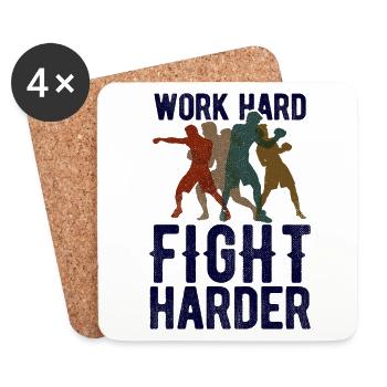 Boxsport Boxing - Untersetzer (4er-Set) - Weiß - Vorne