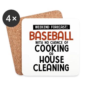 Baseball - Untersetzer (4er-Set) - Weiß - Vorne