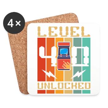 Level 40 Unlocked Arcade Machine Gamer 40. - Coasters (set of 4) - white - Front