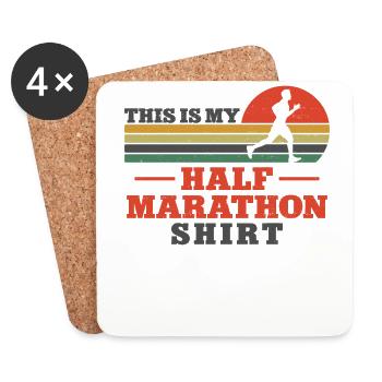 Running Runner Semi-Marathon - Dessous de verre (lot de 4) - blanc - Devant