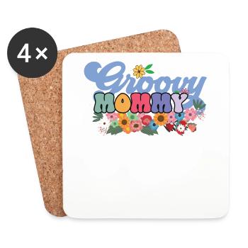 Groovy Mommy Garten Pflanze Blumen Blumenschmuck - Untersetzer (4er-Set) - Weiß - Vorne