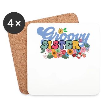 Groovy Sister Garten Pflanze Blumen Blumenschmuck - Untersetzer (4er-Set) - Weiß - Vorne