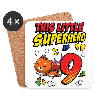 Ce petit super-héros c’est 9 propriétaires de chats 9. - Dessous de verre (lot de 4) - blanc - Devant
