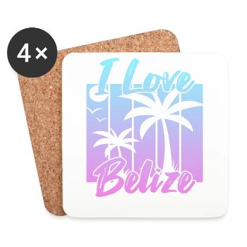 Ich liebe Belize - Untersetzer (4er-Set) - Weiß - Vorne