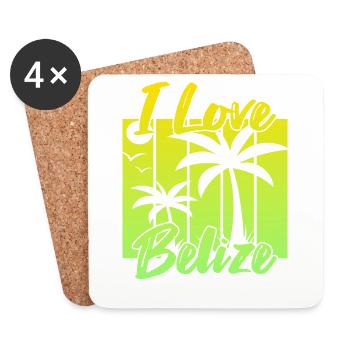 Ich liebe Belize - Untersetzer (4er-Set) - Weiß - Vorne