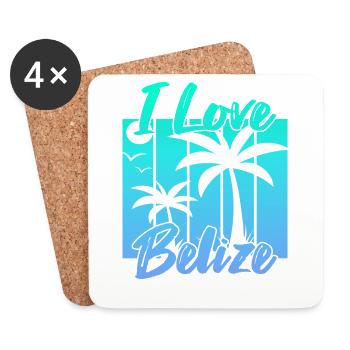 Ich liebe Belize - Untersetzer (4er-Set) - Weiß - Vorne