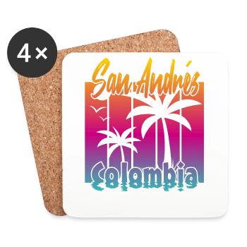 San Andrés Colombia - Coasters (set of 4) - white - Front