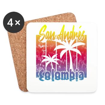 San Andrés Colombia - Coasters (set of 4) - white - Front