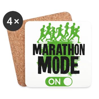 Running Runner Semi-Marathon - Dessous de verre (lot de 4) - blanc - Devant