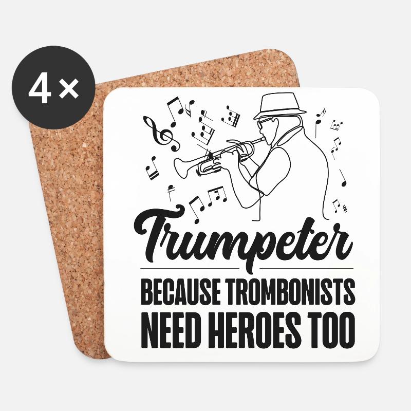 Trumpet Player Trumpeter Because - Untersetzer (4er-Set) - Weiß