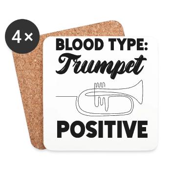 Trumpet Player Blood Type Trumpet - Untersetzer (4er-Set) - Weiß - Vorne