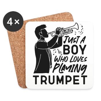 Trompettiste juste un garçon qui - Dessous de verre (lot de 4) - blanc - Devant