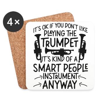 Trumpet Player It's Ok If You - Untersetzer (4er-Set) - Weiß - Vorne
