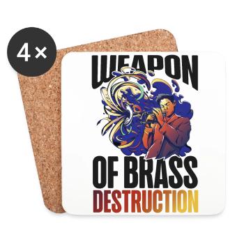 Trumpet Player Pun Weapon Of Brass - Untersetzer (4er-Set) - Weiß - Vorne
