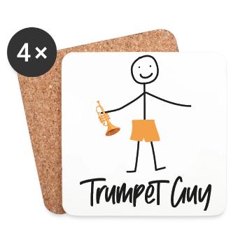 Trumpet Player Minimalistic - Untersetzer (4er-Set) - Weiß - Vorne