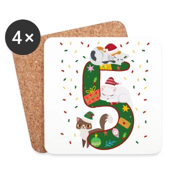 5 Jahre Alt Kinder Weihnachtsgeschenk Niedliche - Untersetzer (4er-Set) - Weiß - Vorne