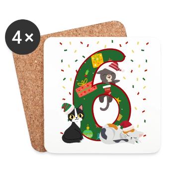 6 Jahre Alt Kinder Weihnachtsgeschenk Niedliche - Untersetzer (4er-Set) - Weiß - Vorne
