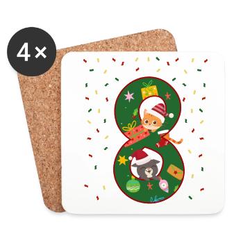 8 Jahre Alt Kinder Weihnachtsgeschenk Niedliche - Untersetzer (4er-Set) - Weiß - Vorne