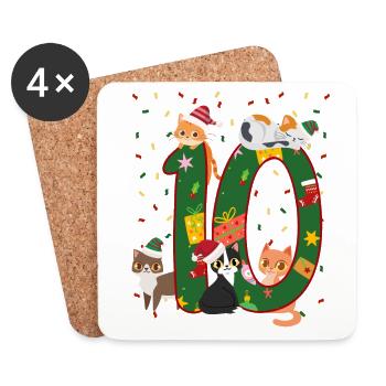 10 Jahre Alt Kinder Weihnachtsgeschenk Niedliche - Untersetzer (4er-Set) - Weiß - Vorne