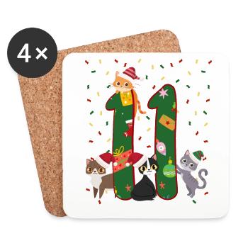 11 Jahre Alt Kinder Weihnachtsgeschenk Niedliche - Untersetzer (4er-Set) - Weiß - Vorne