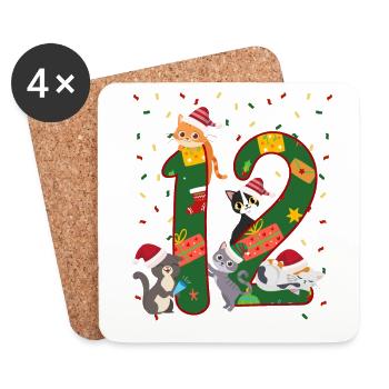 12 Jahre Alt Kinder Weihnachtsgeschenk Niedliche - Untersetzer (4er-Set) - Weiß - Vorne