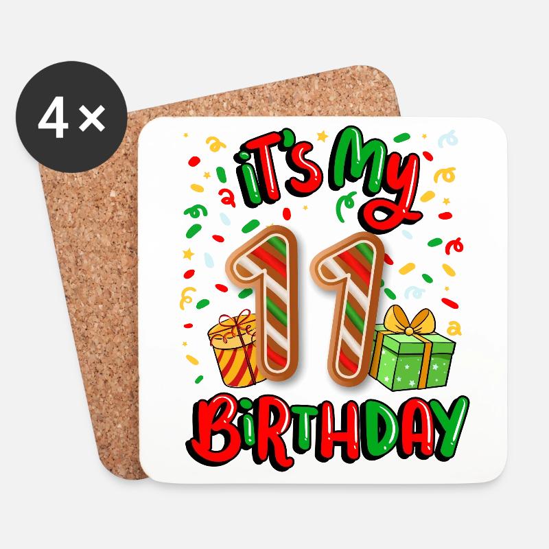 Es Ist Mein 11. Geburtstag Weihnachtsgeschenk 11. - Untersetzer (4er-Set) - Weiß