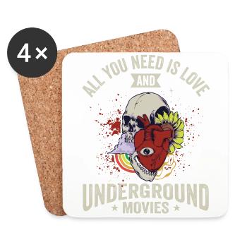 Underground Film, Independent Cinema, Horror - Coasters (set of 4) - white - Front