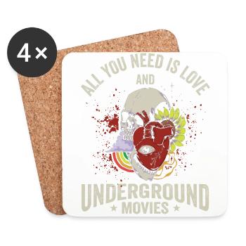 Underground Film, Independent Cinema, Horror - Coasters (set of 4) - white - Front