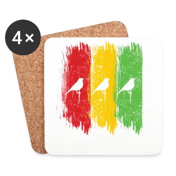 Good Vibes Only Rastafari Rasta Jamaica Reggae - Dessous de verre (lot de 4) - blanc - Devant