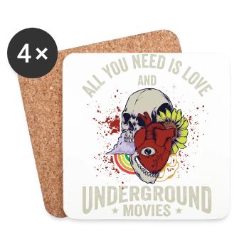 Underground Film, Independent Cinema, Horror - Coasters (set of 4) - white - Front