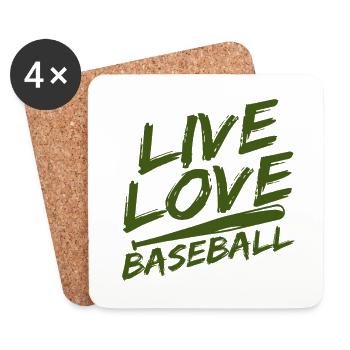 Baseball - Untersetzer (4er-Set) - Weiß - Vorne