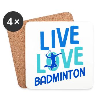 Badminton - Untersetzer (4er-Set) - Weiß - Vorne