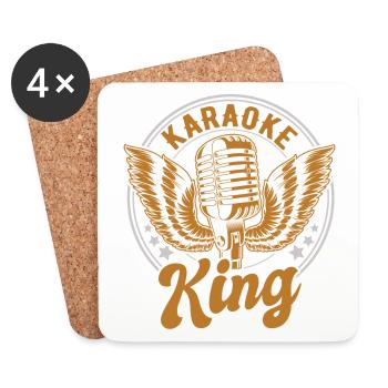 King Karaoke Bar, Party, Firmenfeier Männer Herren - Untersetzer (4er-Set) - Weiß - Vorne