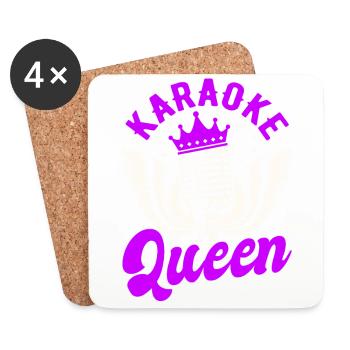 Queen Karaoke Bar, Party, Firmenfeier, Frauen - Untersetzer (4er-Set) - Weiß - Vorne