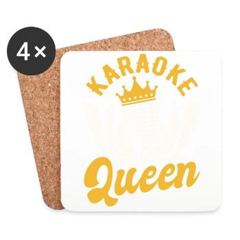 Queen Karaoke Bar, Party, Firmenfeier, Frauen - Untersetzer (4er-Set) - Weiß - Vorne
