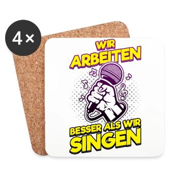 Queen Karaoke Bar, Party, Firmenfeier, Frauen - Untersetzer (4er-Set) - Weiß - Vorne
