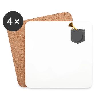 Poche trompettiste - Dessous de verre (lot de 4) - blanc - Devant