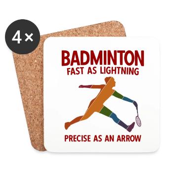 Badminton - Untersetzer (4er-Set) - Weiß - Vorne