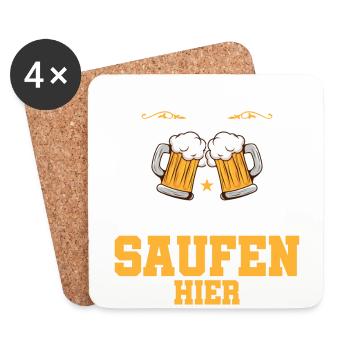 Poltern JGA Mann Bräutigam Junggesellenabschied - Untersetzer (4er-Set) - Weiß - Vorne