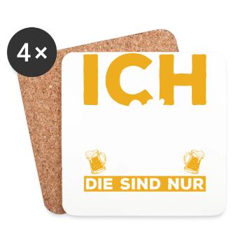 Poltern JGA Mann Bräutigam Junggesellenabschied - Untersetzer (4er-Set) - Weiß - Vorne