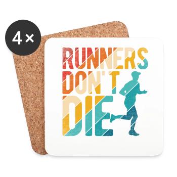 Läufer Joggen - Untersetzer (4er-Set) - Weiß - Vorne